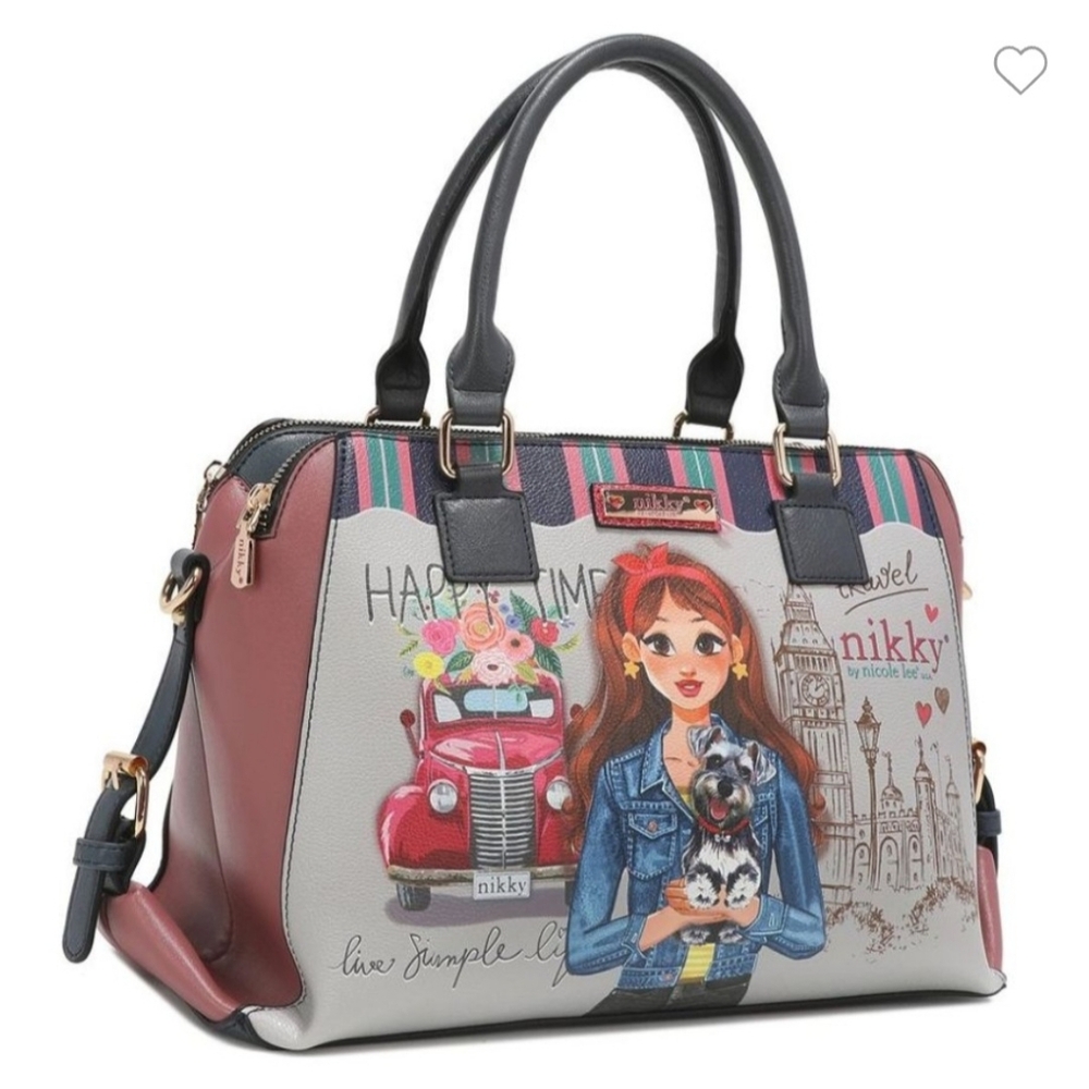 Nikky By Nicole Lee Multicolor Graphic Satchel Bag